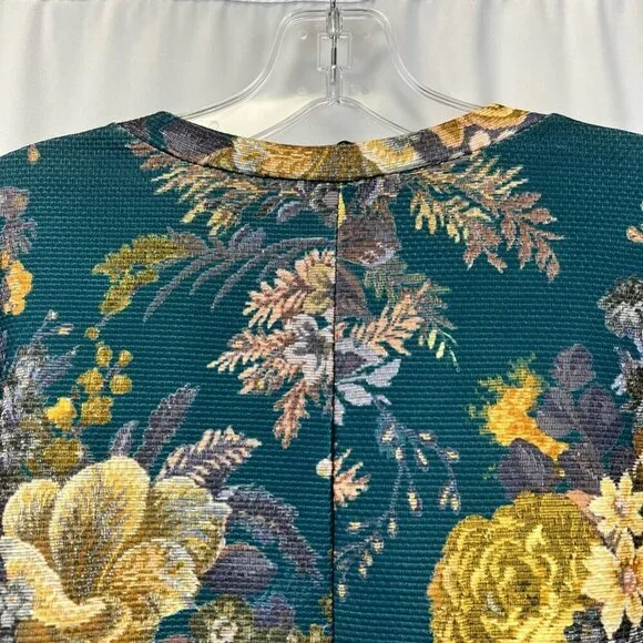 Asos Curve Womens A Line Dress Multicolor Floral Stretch Short Sleeve UK 14 - Picture 2 of 11